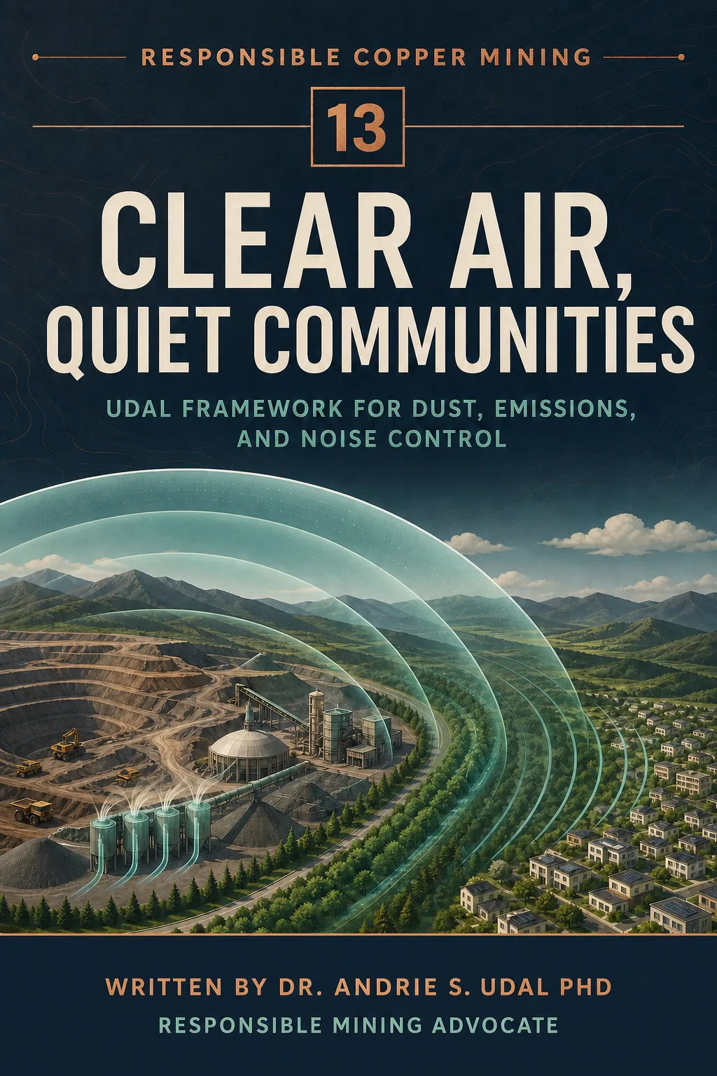 Clear Air, Quiet Communities: UDAL Framework for Dust, Emissions, and Noise Control, written by Dr. Andrie S. Udal, PhD