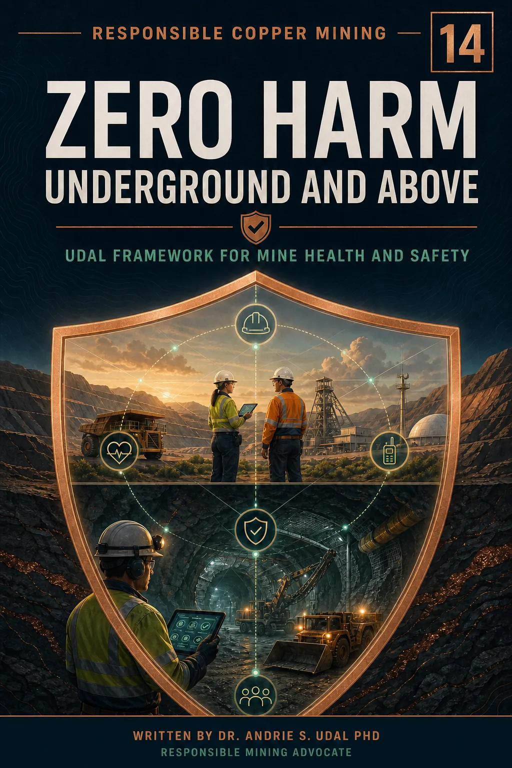 Zero Harm Underground and Above: UDAL Framework for Mine Health and Safety, written by Dr. Andrie S. Udal, PhD