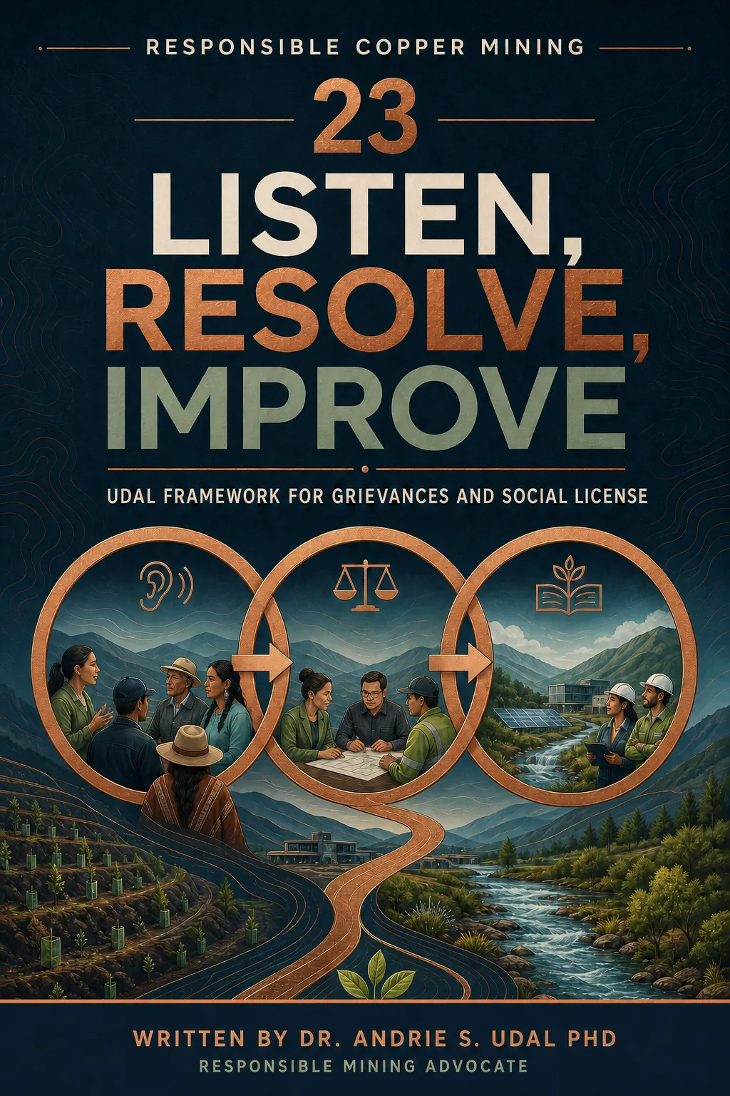 Listen, Resolve, Improve: UDAL Framework for Grievances and Social License, written by Dr. Andrie S. Udal, PhD