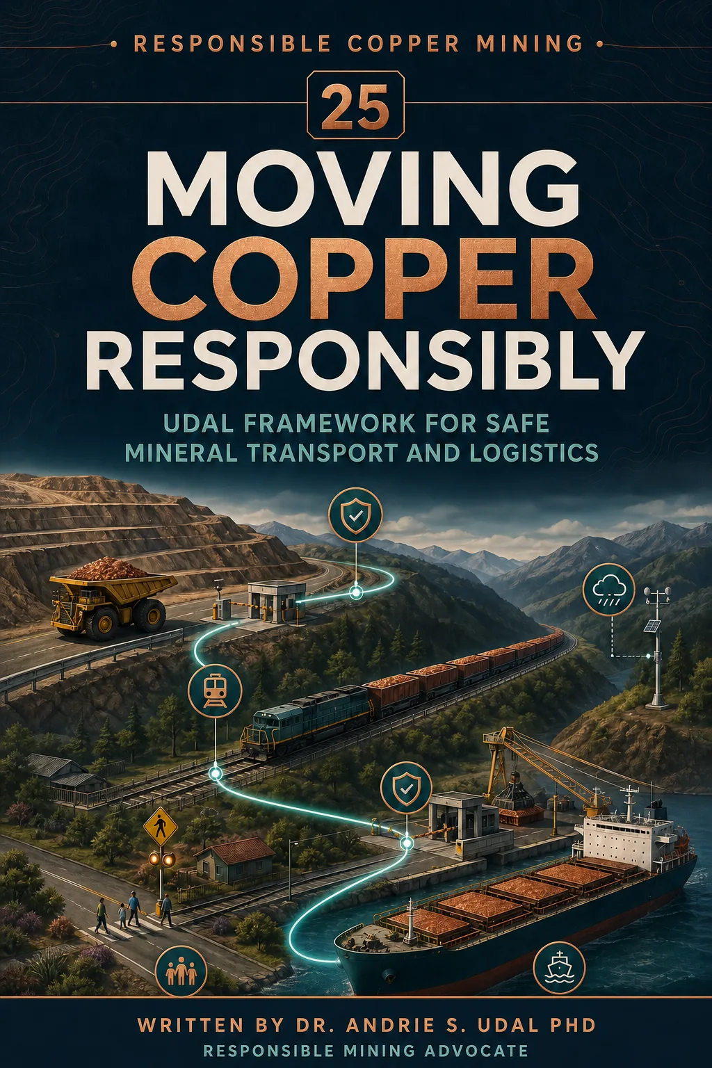 Moving Copper Responsibly: UDAL Framework for Safe Mineral Transport and Logistics, written by Dr. Andrie S. Udal, PhD