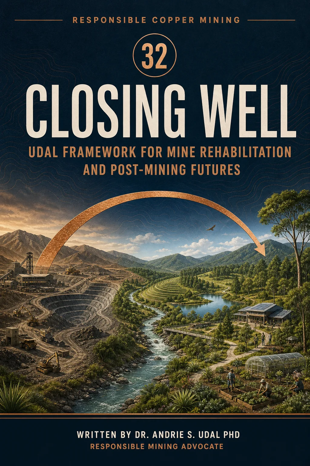 Closing Well: UDAL Framework for Mine Rehabilitation and Post-Mining Futures, written by Dr. Andrie S. Udal, PhD